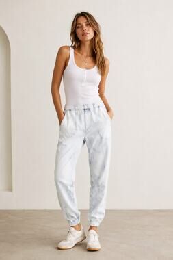 Rag & Bone Miramar Printed Jogger Sweatpants Blue Tie-Dye Print Size S